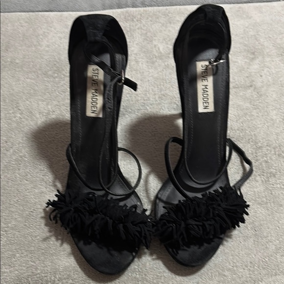 Steve Madden fiorella  Black leather Stiletto Heels - Picture 1 of 6